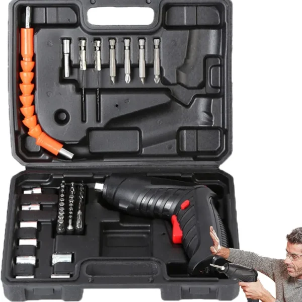 دریل و پیچ گوشتی شارژی مدل ۴۷ تکه با باتری لیتیومی