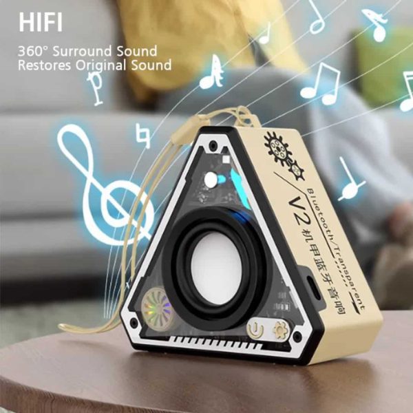 اسپیکر بلوتوثی قابل حمل مدل V2 Portable شیشه ای مثلثی