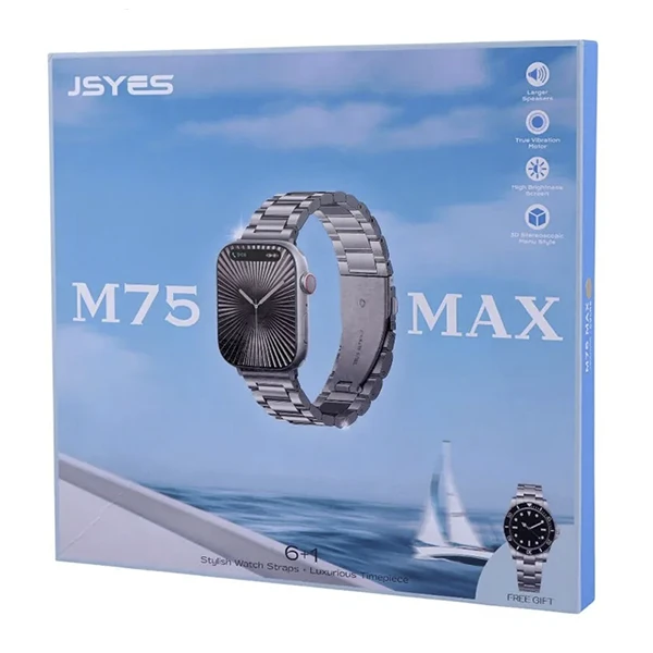 پک ساعت هوشمند و عقربه ای مدل M75 MAX JSYES هفت بند