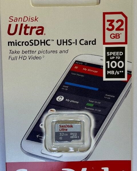 حافظه microSDHC سن دیسک Ultra کلاس ۱۰ استاندارد UHS-I سرعت ۱۰۰MBps ظرفیت ۳۲ گیگابایت