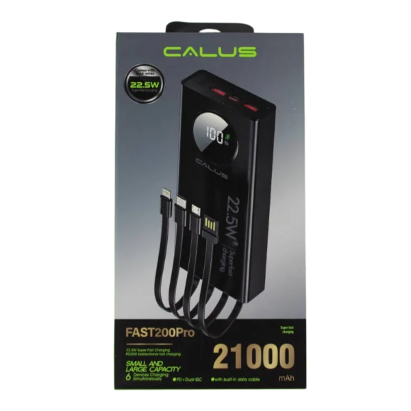 پاوربانک کالوس مدل Fast 200 Pro ظرفیت 21000 میلی آمپر ساعت