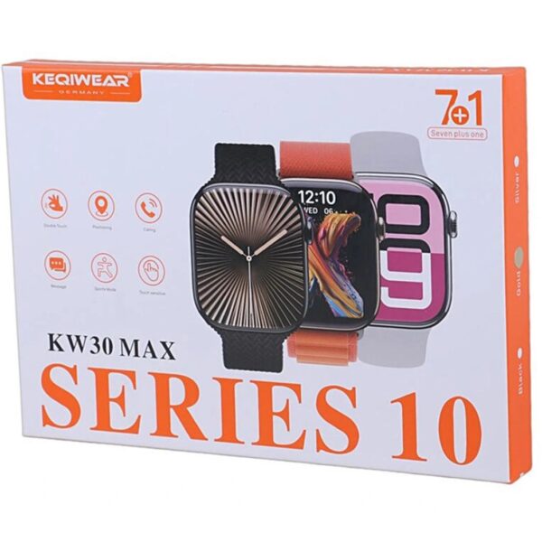 ساعت هوشمند اپل KW30 Max با ۷ بند سیلیکونی