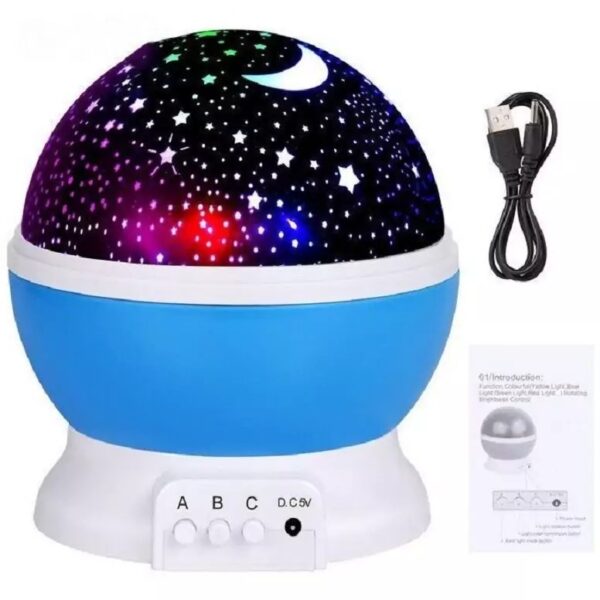 چراغ خواب چرخشی ماه و ستاره مدل Star Master با نور LED
